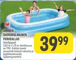 SININEN SUORAKULMAINEN PERHEALLAS familjepool