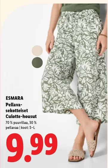 Pellava-sekoitteiset Culotte-housut