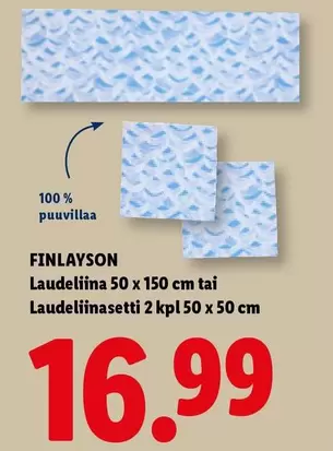 Laudeliina 50 x 150 cm tai Laudeliinasetti 2 kpl 50 x 50 cm