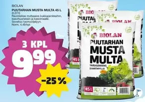 PUUTARHAN MUSTA MULTA 45 L