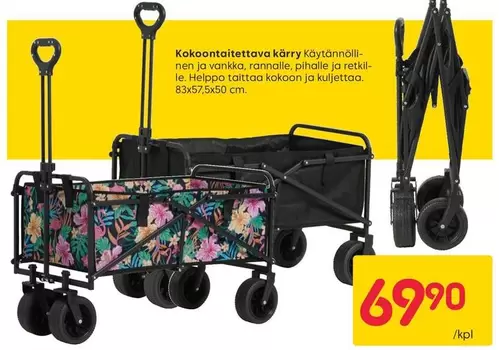 Kokoontaitettava kärry