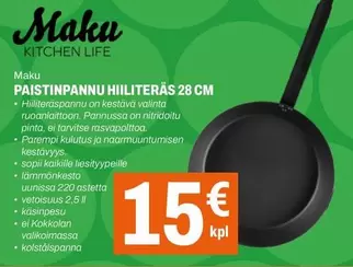 PAISTINPANNU HIILITERÄS 28 CM