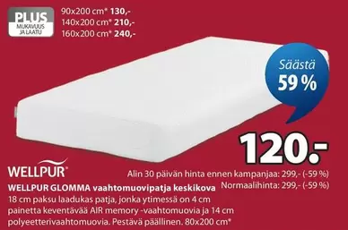 GLOMMA vaahtomuovipatja keskikova