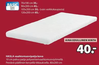 HASLA vaahtomuovipatja kova