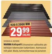 WARMA Kattopelti 10159245-6, 10129749