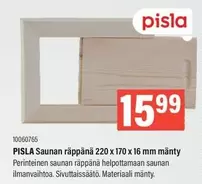 Saunan räppänä 220 x 170 x 16 mm mänty