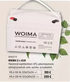 WOIMA 12 V AGM 6GFM100G