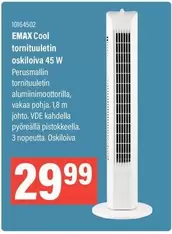 EMAX Cool tornituuletin oskiloiva 45 W