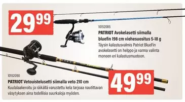 PATRIOT Avokelasetit siimalla bluefin 198 cm viehesuositus 5-18 g