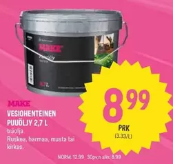 VESIOHENTEINEN PUÖLJY 2,7 L