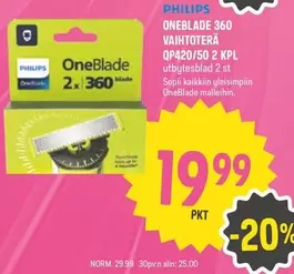 ONEBLADE 360 VAIHTOTERÄ QP420/50 2 KPL