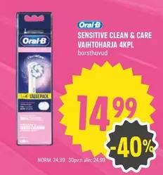 Oral B - SENSITIVE CLEAN & CARE VAIHTOHARJA 4KPL