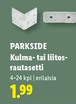 Kulma- tai liitos-rautaseti