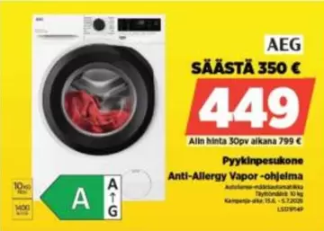 Pyypinpesukone Anti-Allergy Vapor -ohjelma
