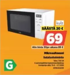 Mikroaaltouuni Sulatustoiminto