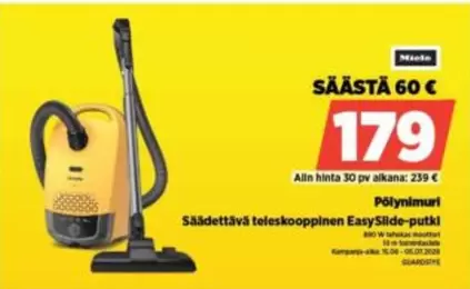 Miele - Pölynimuri Säädettävä teleskooppinen EasySlide-putki