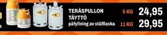 TERÄSPULLON TÄYTTÖ