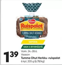 Tumma Ohut Herkku -ruispalat