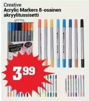 Creative Acrylic Markers 8-osainen akryylitussisetti