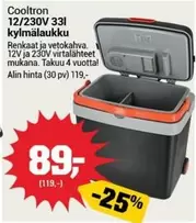 Cooltron 12/230V 33l kylmälaukku