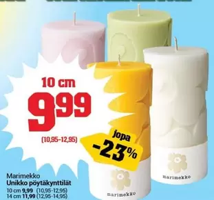 Unikko pöytäkynttilät