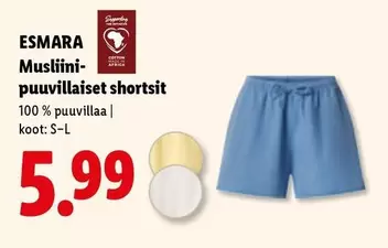 Musliini-puuvillaiset shortsit