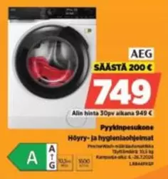 Pyypinpesukone Höyry- ja hygieniaohojelmat