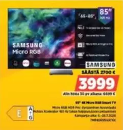 85" 4K Micro RGB 85B Smart TV