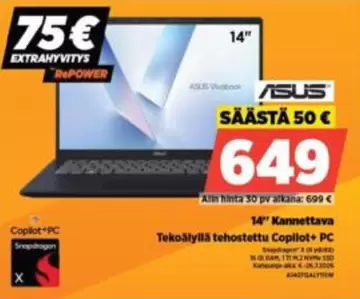 Asus - Copilot+ PC Tekoälyllä tehostettu Copilot+ PC