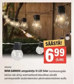 NOVA GARDEN Lamppuketju 10 LED Solar