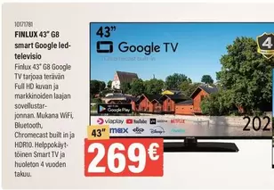FINLUX 43" G8 smart Google led-televisio