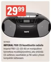 PBB1 CD/kasettisoitin radiolla