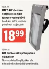HAPO-G Puhelimen suojakotelo ohjaintankoon vedenpitävä