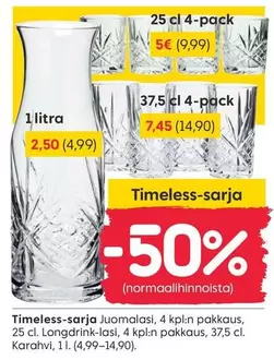 Timeless-sarja Juomalasi, Longdrink-lasi, Karahvi
