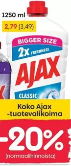 Ajax - Koko -tuotevalikoima
