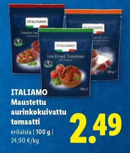 Maustettu aurinkokuivattu tomaatti
