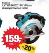 Makita - LXT DSS610Z 18V 165mm akkupyrörösahan runko