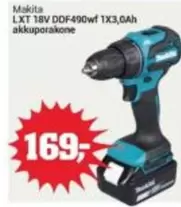 Makita - LXT 18V DDF490wf 1X3,0Ah akkuporakone