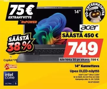 Acer - Kannettava Upea OLED-näyttö