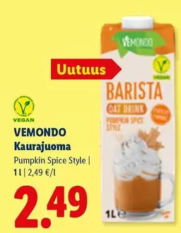 Kaurajuoma Pumpkin Spice Style