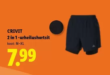 2 in 1 urheilushortsit