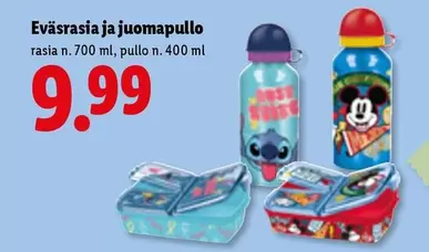Eväsrasia ja juomapullo