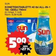 KONETISKITABLETTI 40 tbl ALL-IN-1 TAI -GEELI 700ml