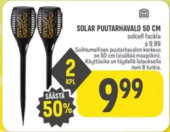 SOLAR PUUTARHAVALO 50 CM
