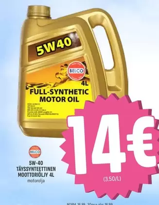 FULL-SYNTHETIC MOTOR OIL 5W40