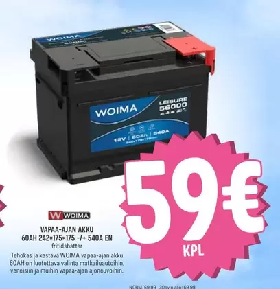 VAPAA-AJAN AKKU 242
60AH 242
275-175-/+ 540A EN