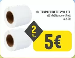 TARRAETIKETTI 250 KPL