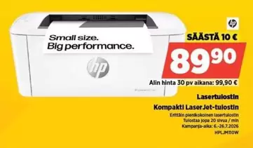 Hp - Kompakti Laser-tulostin