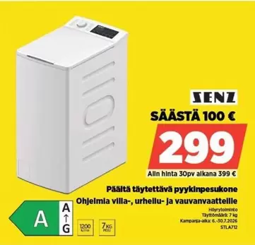 Siemens - Päälta täytettävä pyykinpesukone