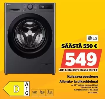 Kulvaa pesukone